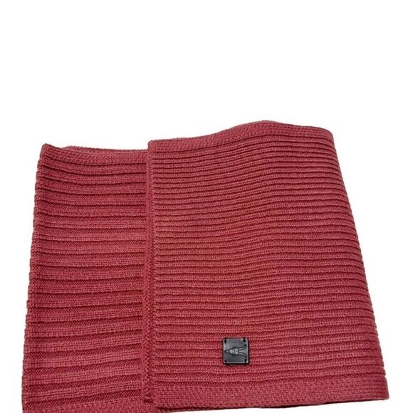 ALL SAINTS NWT Ribbed Knit Rib Mix Wool Blend Scarf Sienna Red 86" L x 10" W - Picture 4 of 9